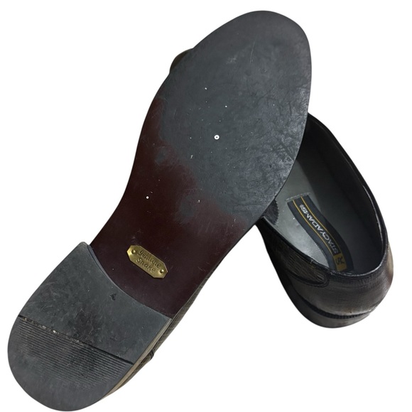 STACY ADAMS Genuine Snake Dress Loafers in Black Size 11.5 - Picture 7 of 9